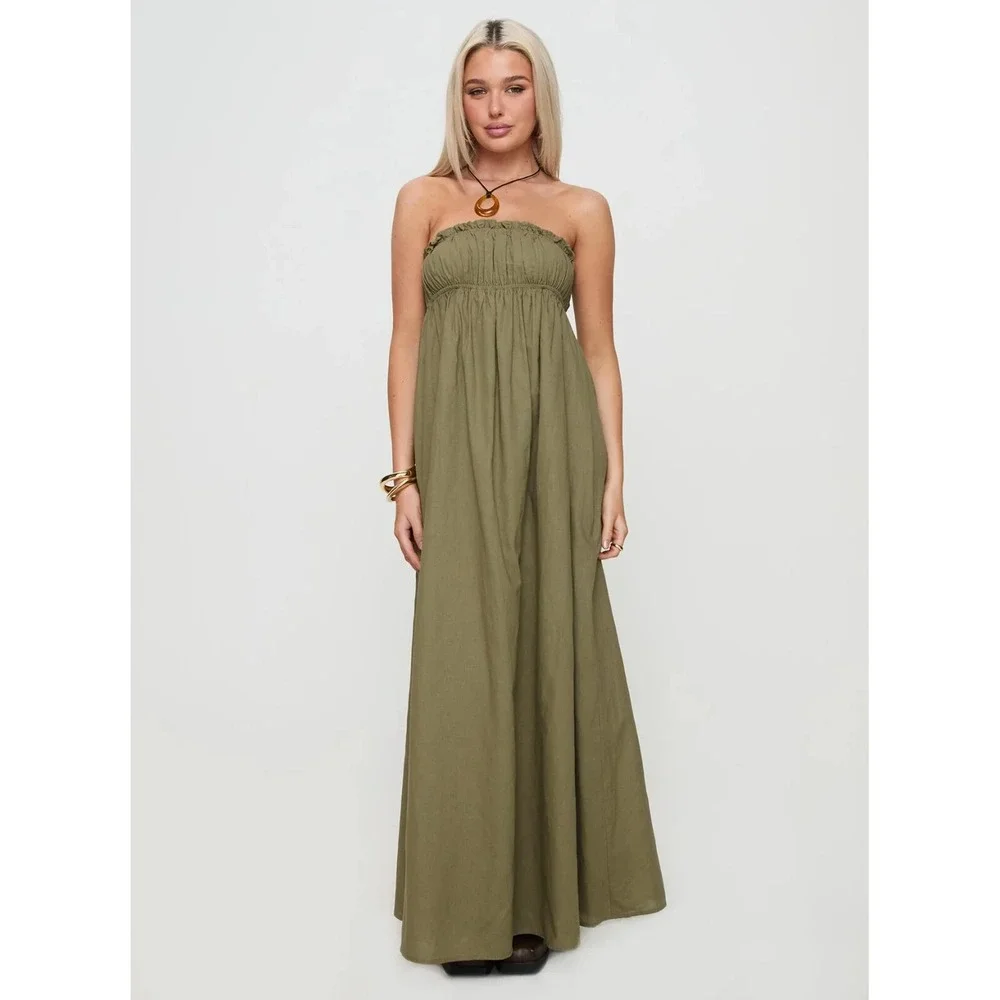 NWT! PRINCESS POLLY Isannah Maxi Dress Sage Green Size US 2 / AU 6 / UK 6 /EU 34